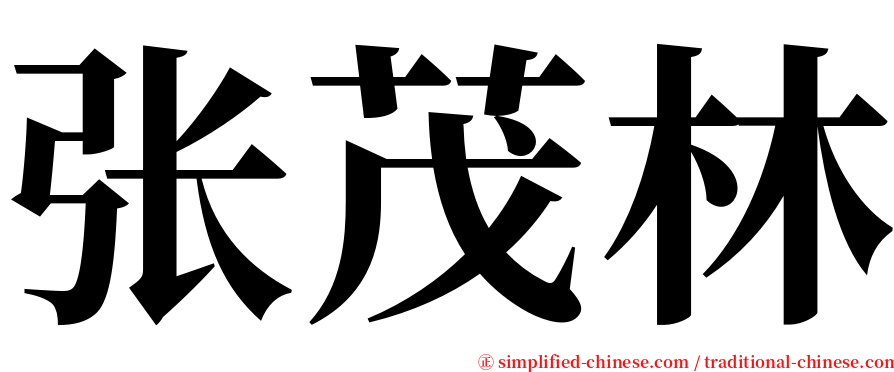 张茂林 serif font