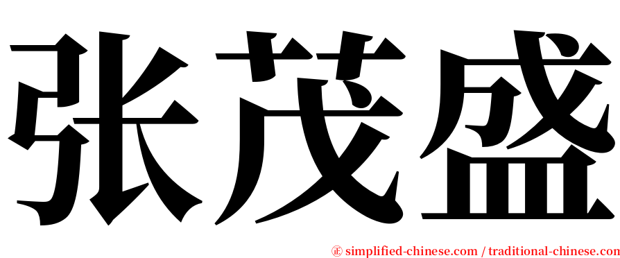 张茂盛 serif font