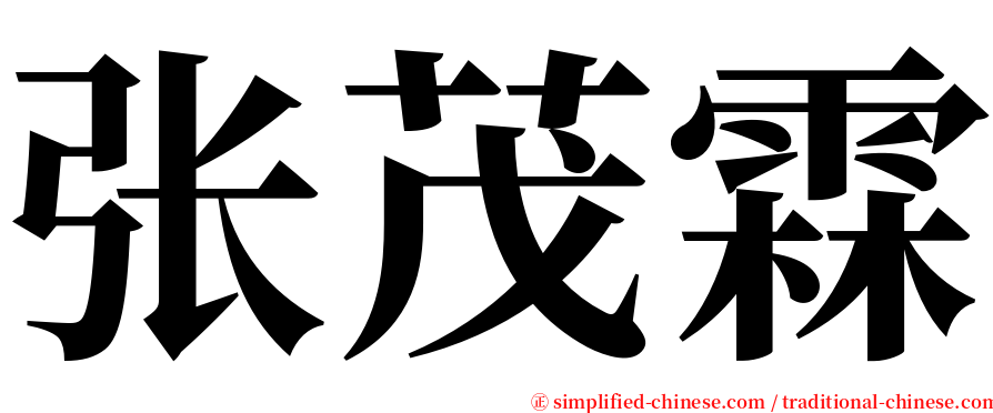 张茂霖 serif font