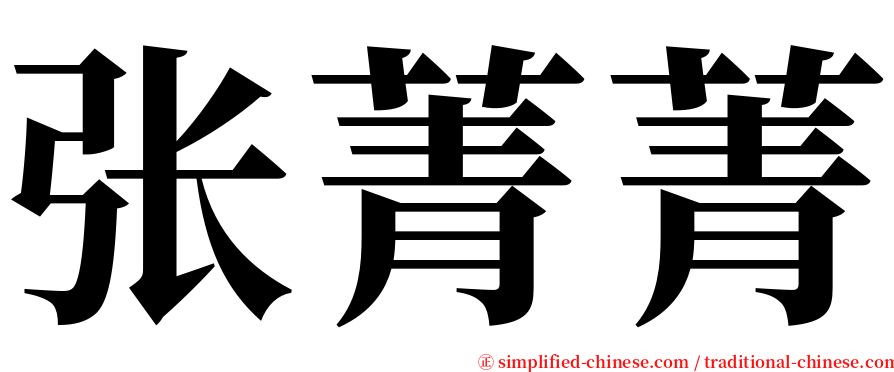 张菁菁 serif font