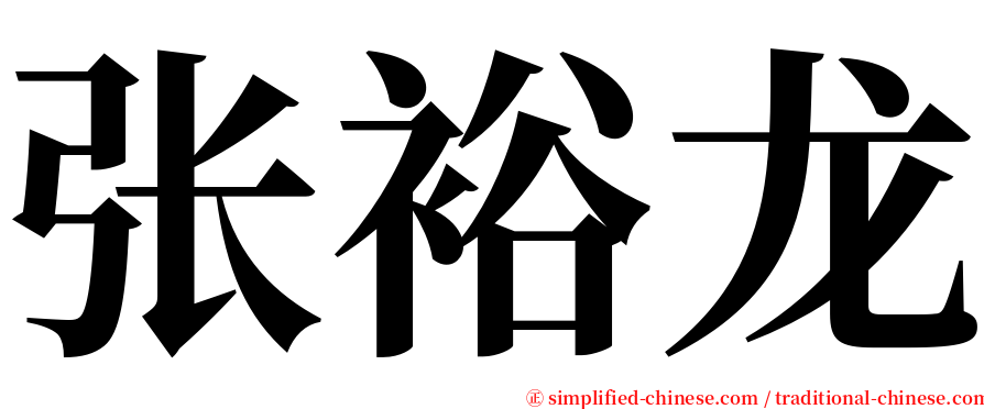张裕龙 serif font