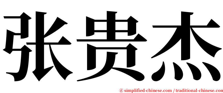 张贵杰 serif font