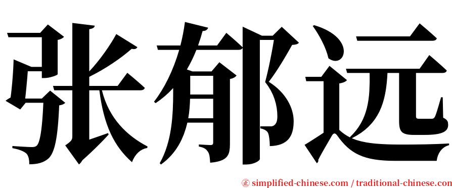 张郁远 serif font