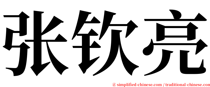 张钦亮 serif font
