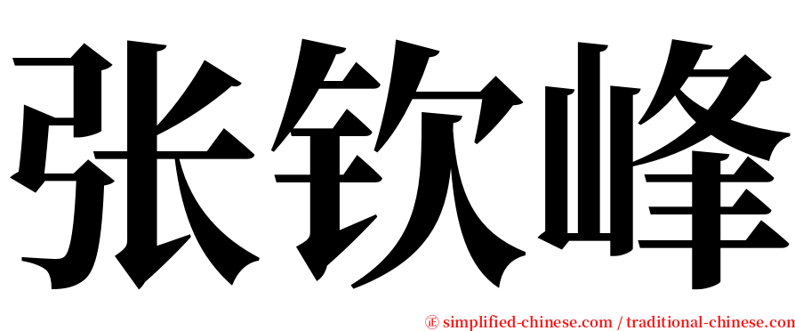 张钦峰 serif font