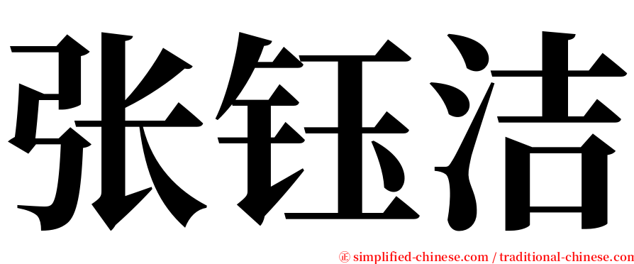 张钰洁 serif font