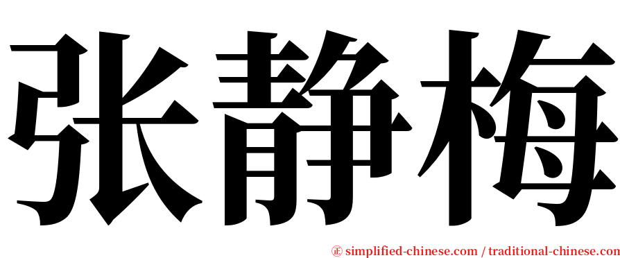 张静梅 serif font