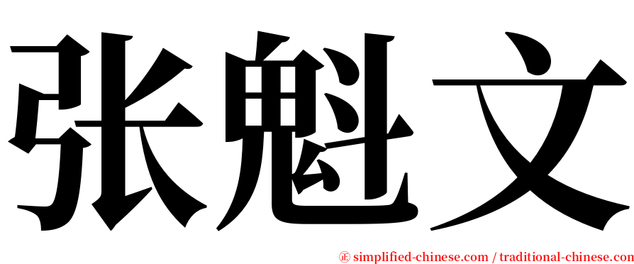张魁文 serif font