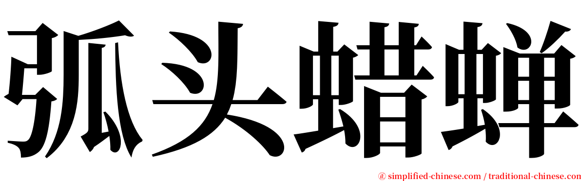 弧头蜡蝉 serif font