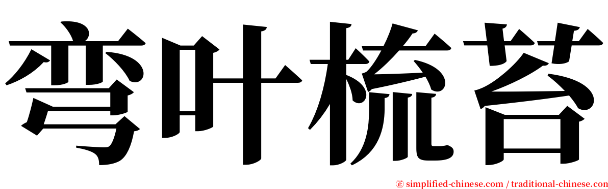 弯叶梳苔 serif font