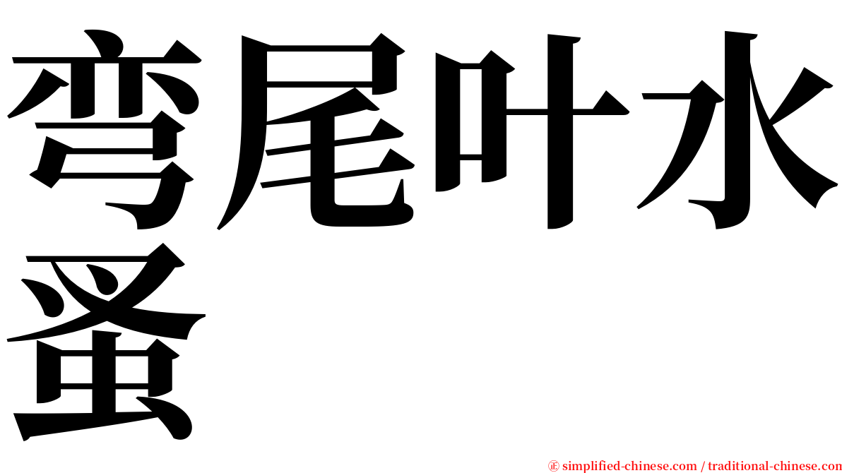 弯尾叶水蚤 serif font