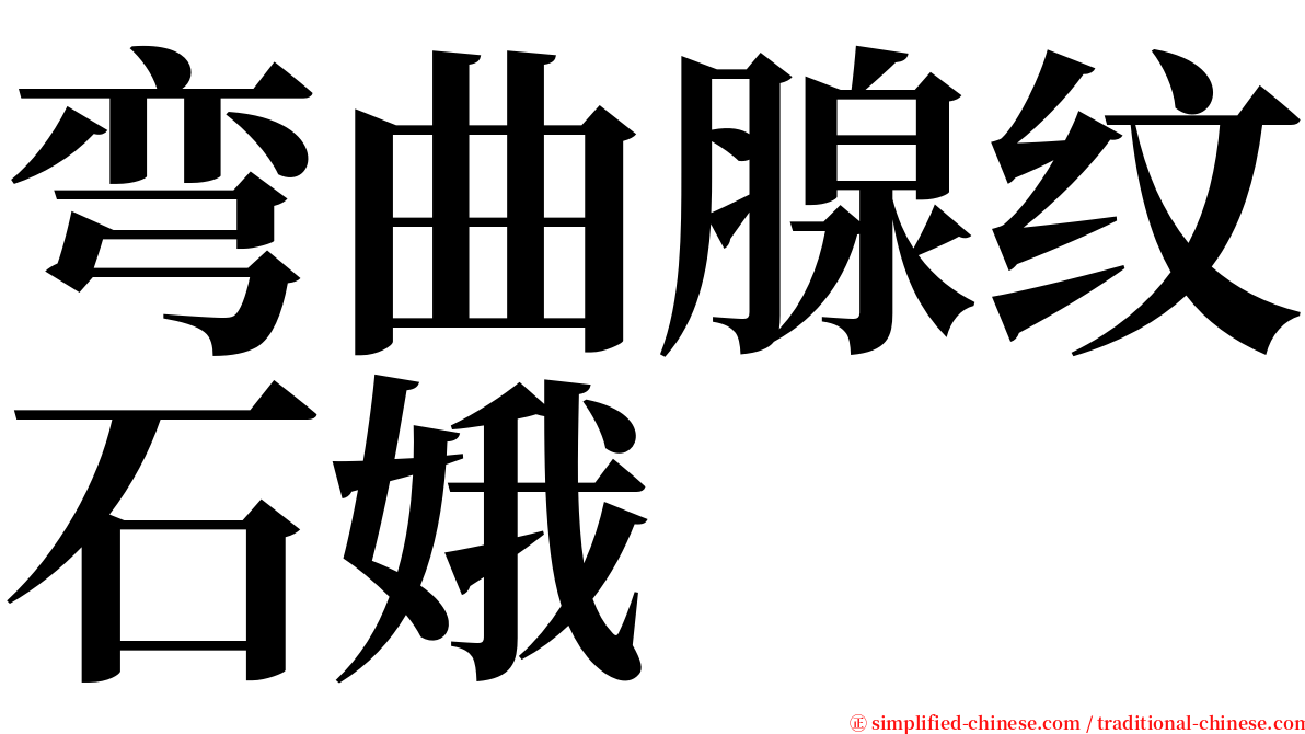 弯曲腺纹石娥 serif font