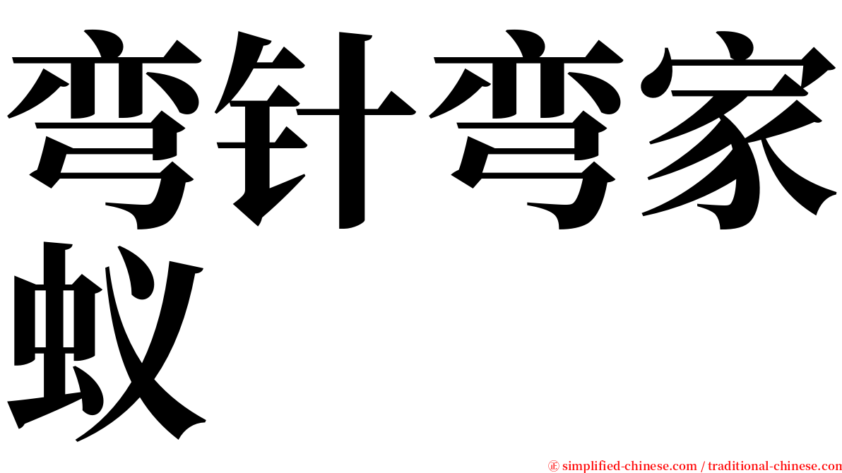 弯针弯家蚁 serif font