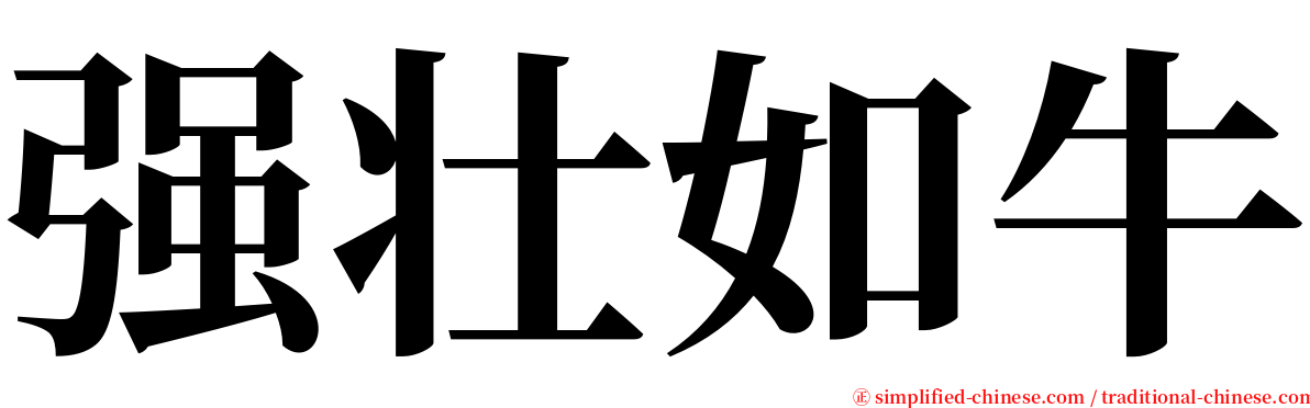 强壮如牛 serif font