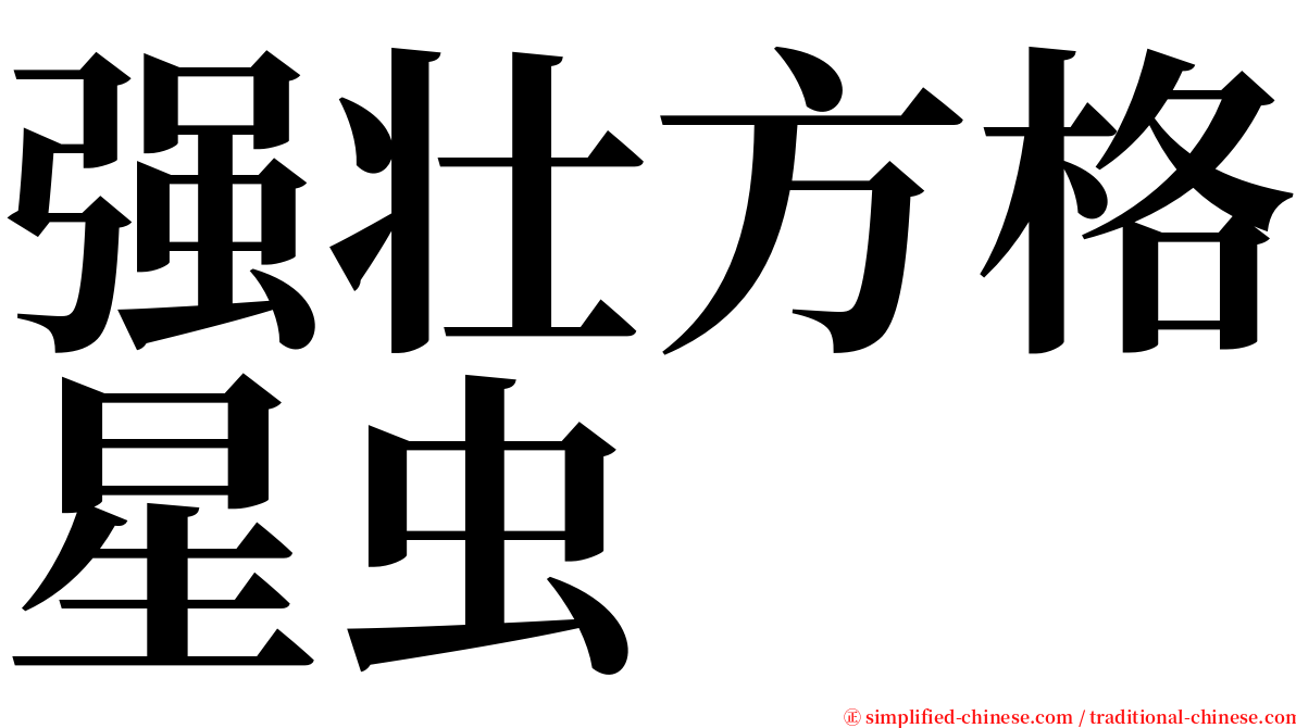 强壮方格星虫 serif font