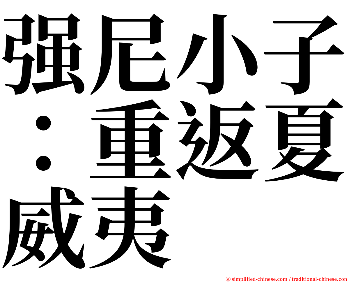 强尼小子：重返夏威夷 serif font