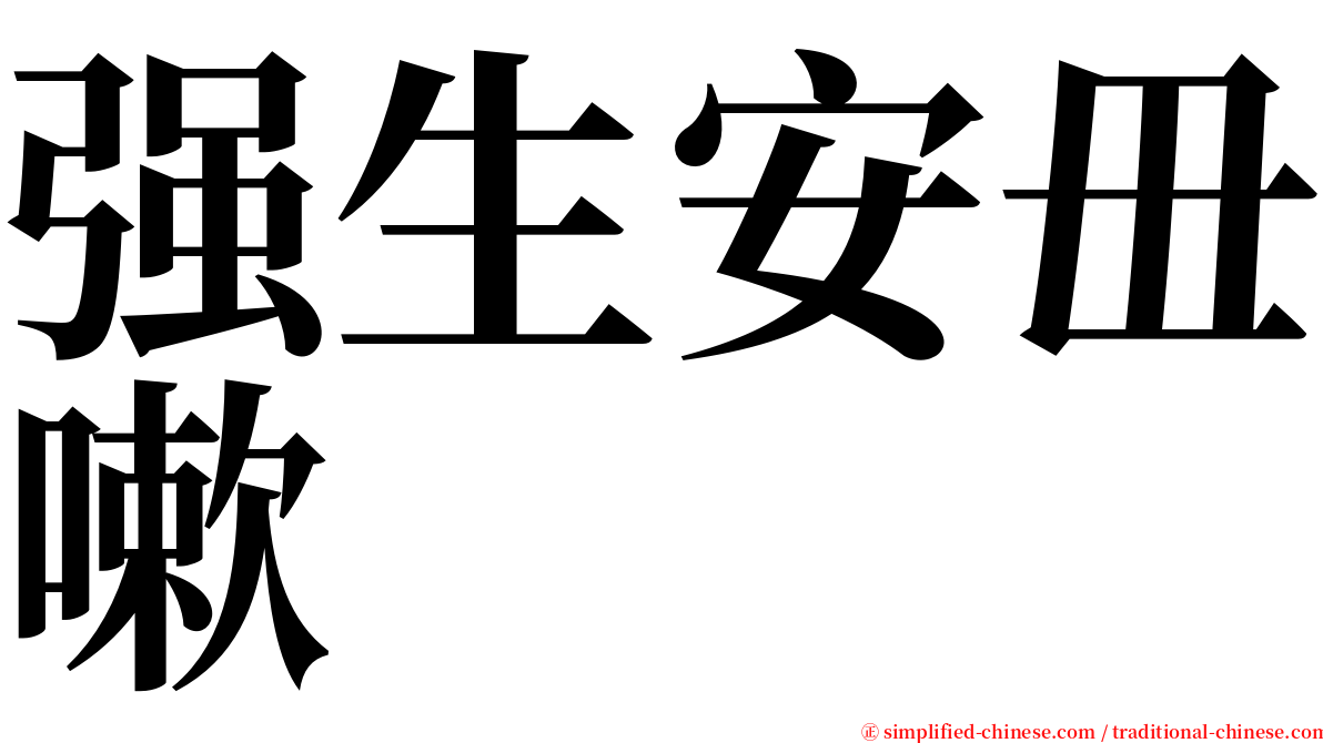 强生安毌嗽 serif font
