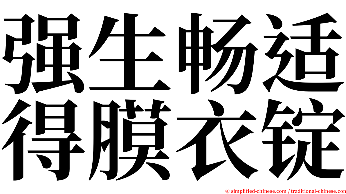 强生畅适得膜衣锭 serif font