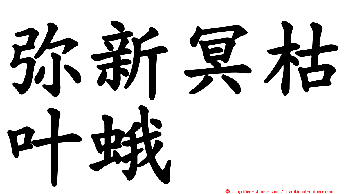 弥新冥枯叶蛾