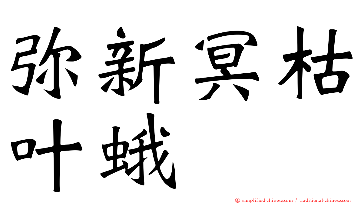 弥新冥枯叶蛾