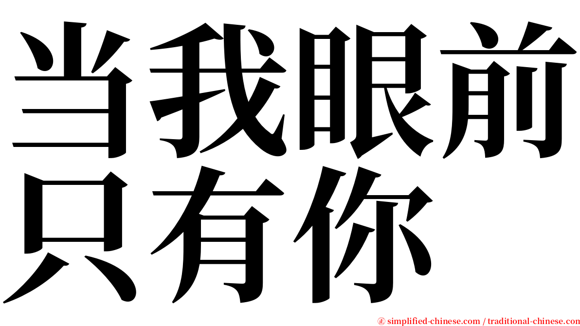 当我眼前只有你 serif font