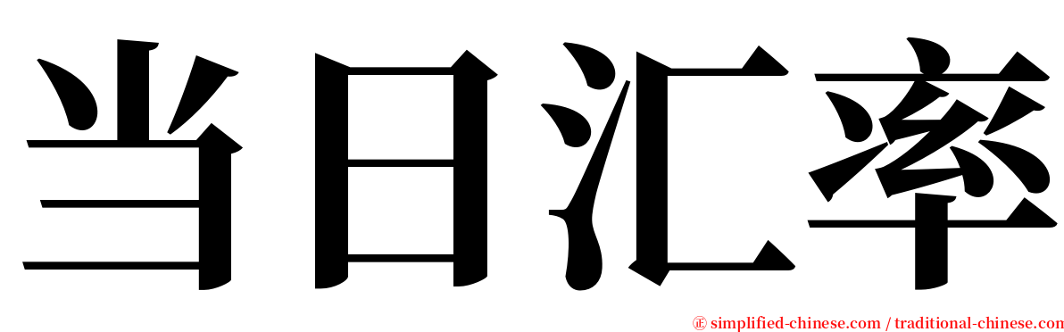 当日汇率 serif font