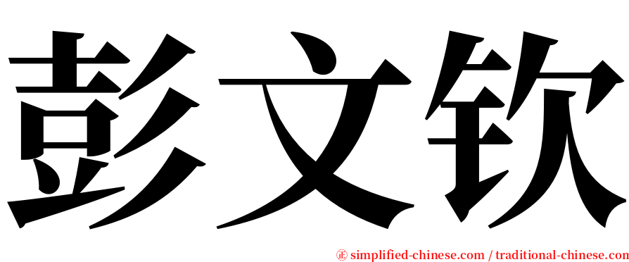 彭文钦 serif font