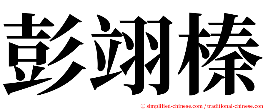 彭翊榛 serif font