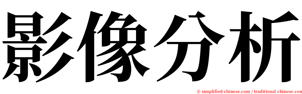 影像分析 serif font