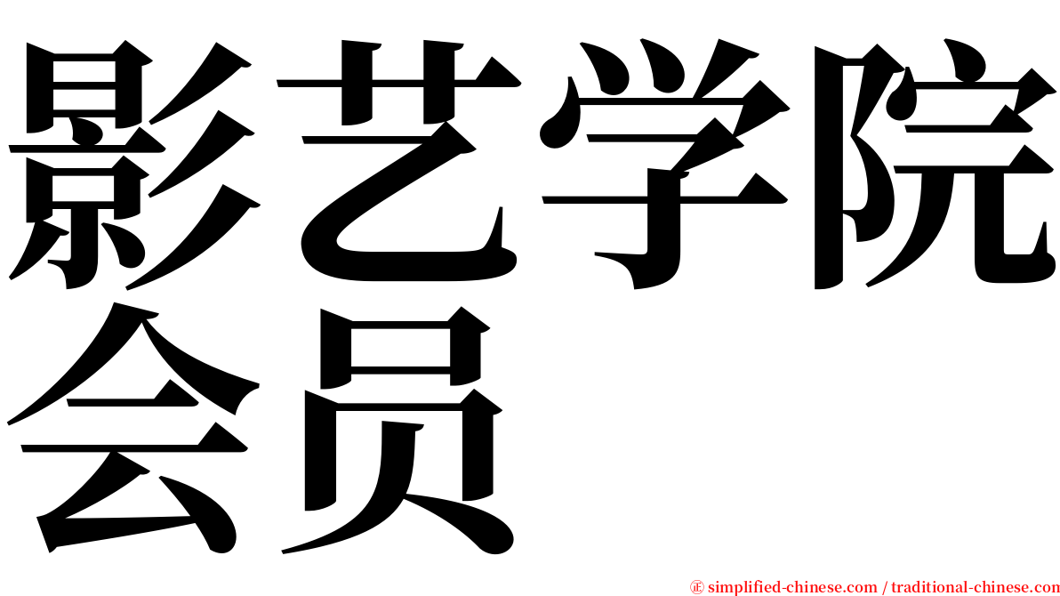 影艺学院会员 serif font