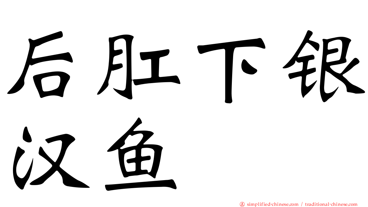 后肛下银汉鱼