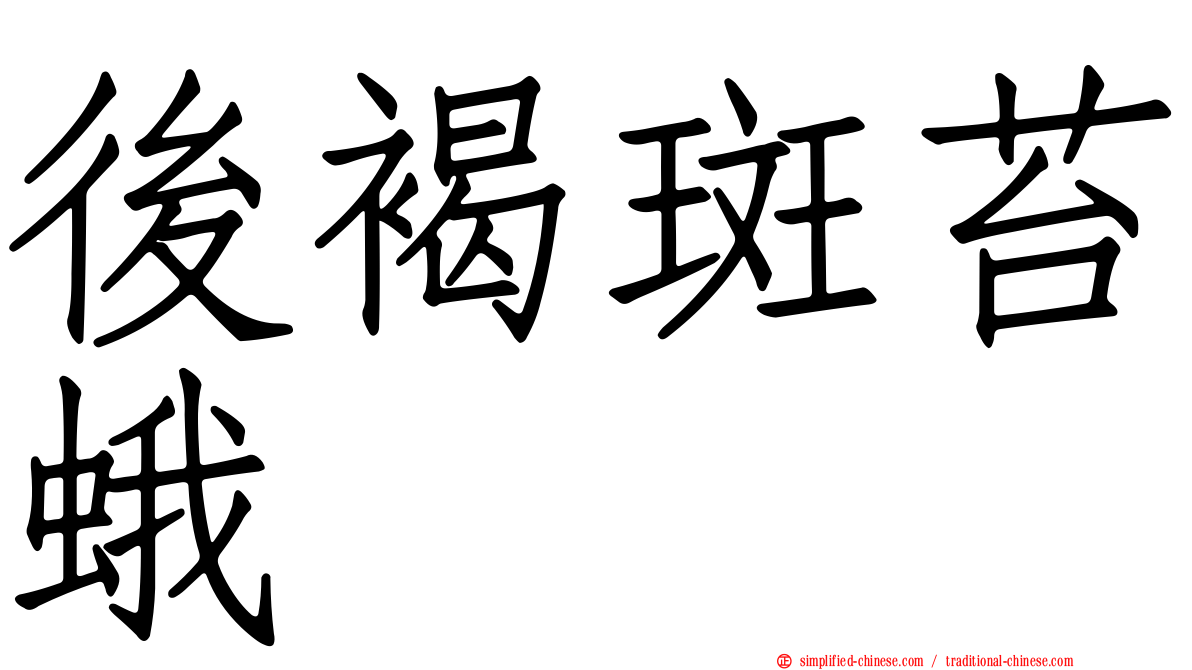 后褐斑苔蛾