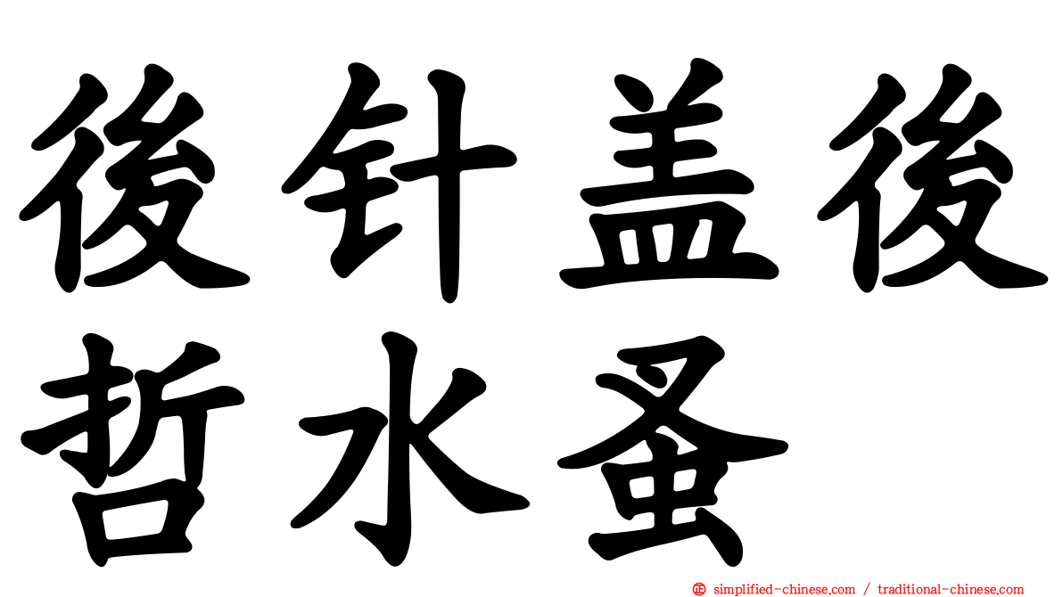 后针盖后哲水蚤