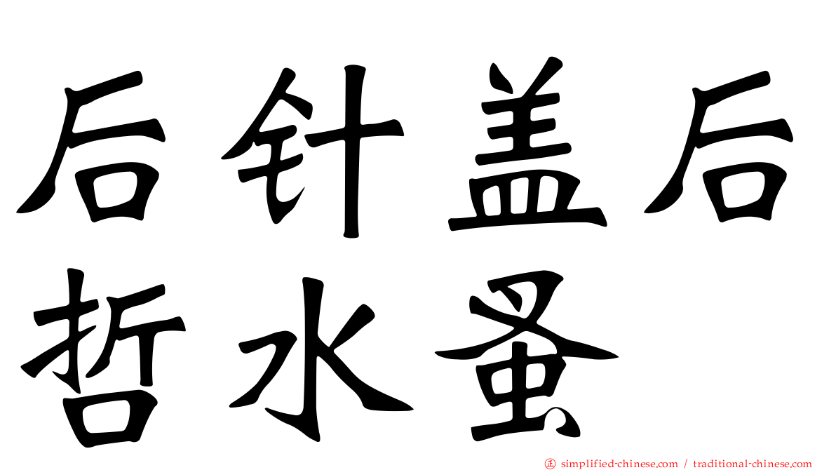 后针盖后哲水蚤