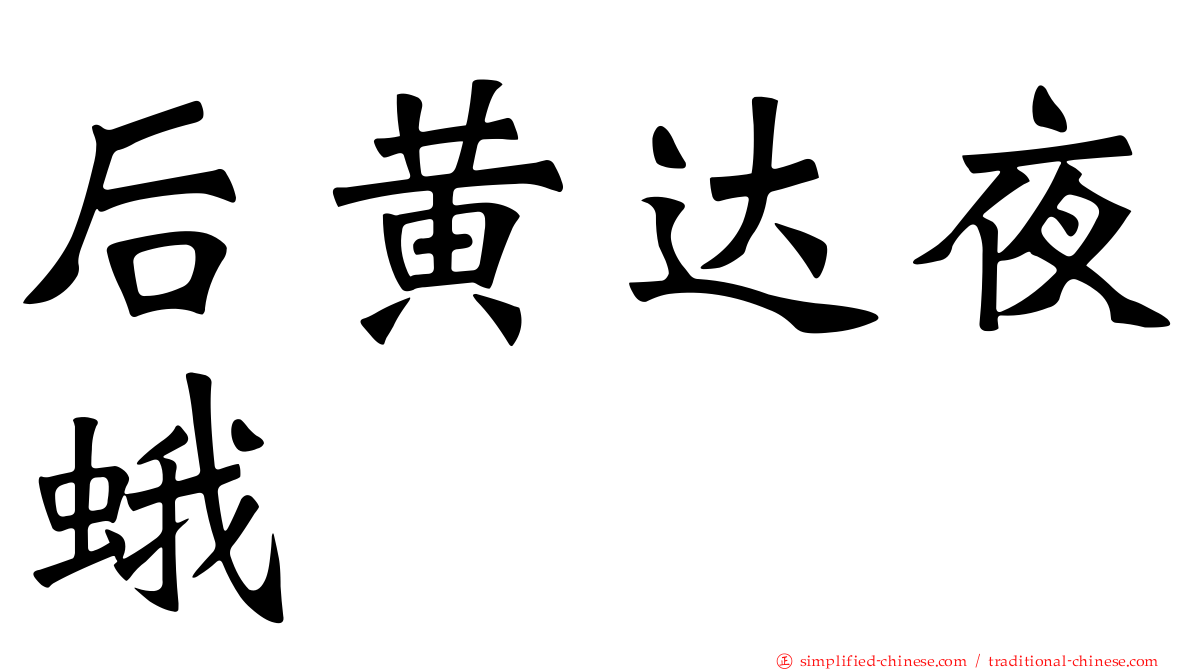 后黄达夜蛾