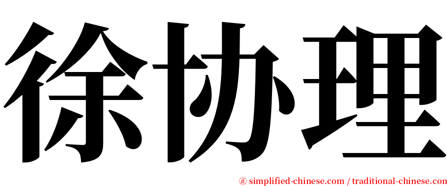 徐协理 serif font