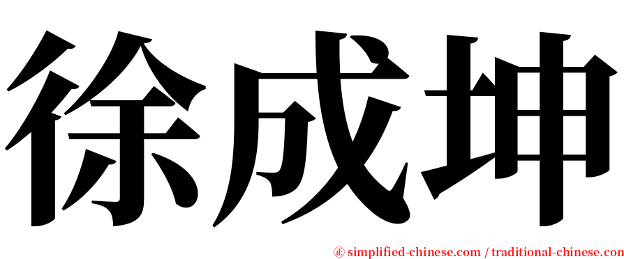徐成坤 serif font