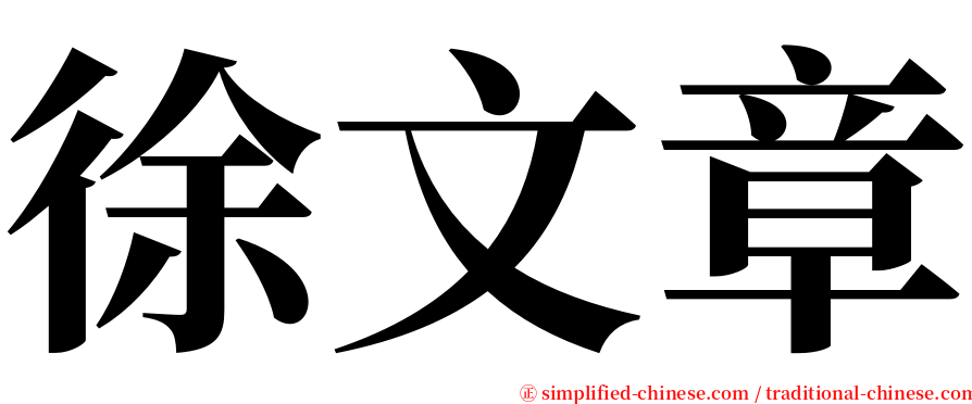 徐文章 serif font