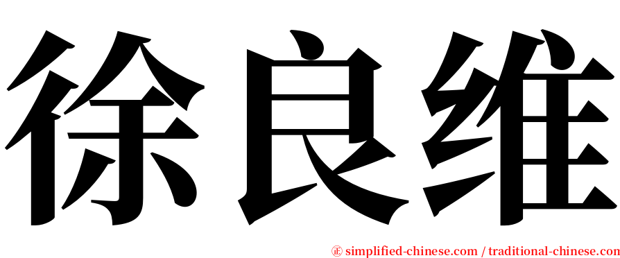 徐良维 serif font