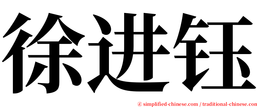 徐进钰 serif font