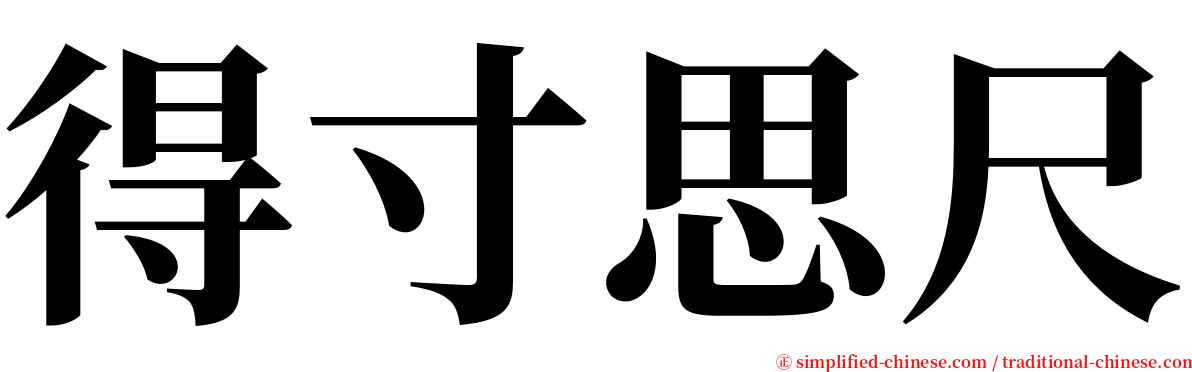 得寸思尺 serif font