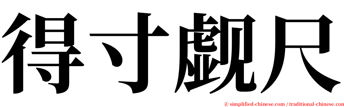 得寸觑尺 serif font