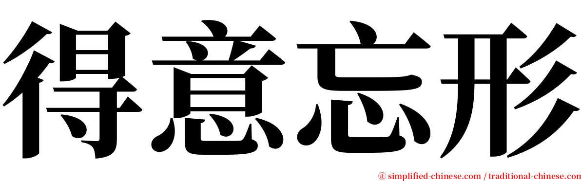 得意忘形 serif font