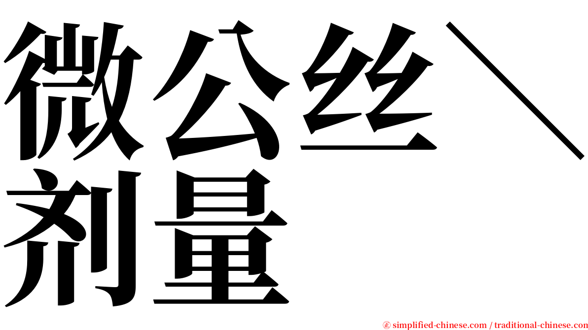 微公丝＼剂量 serif font