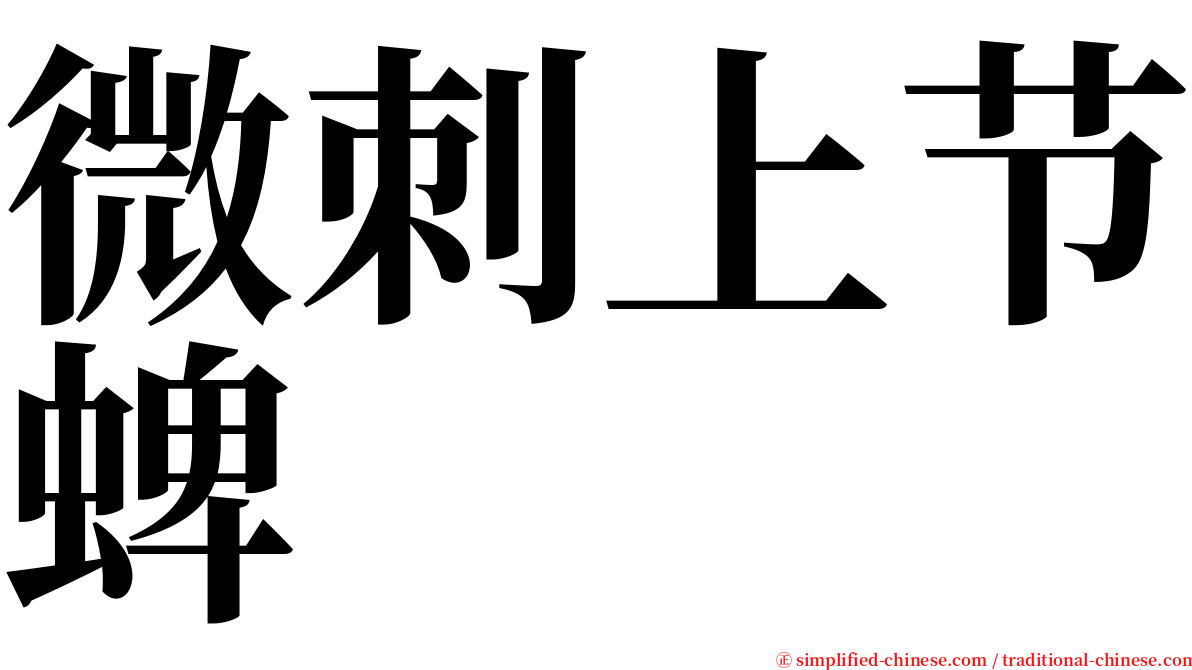 微刺上节蜱 serif font