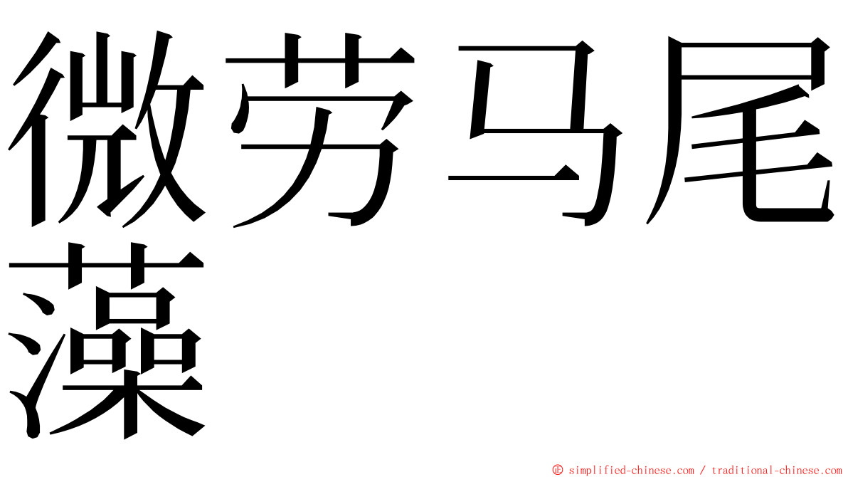 微劳马尾藻 ming font