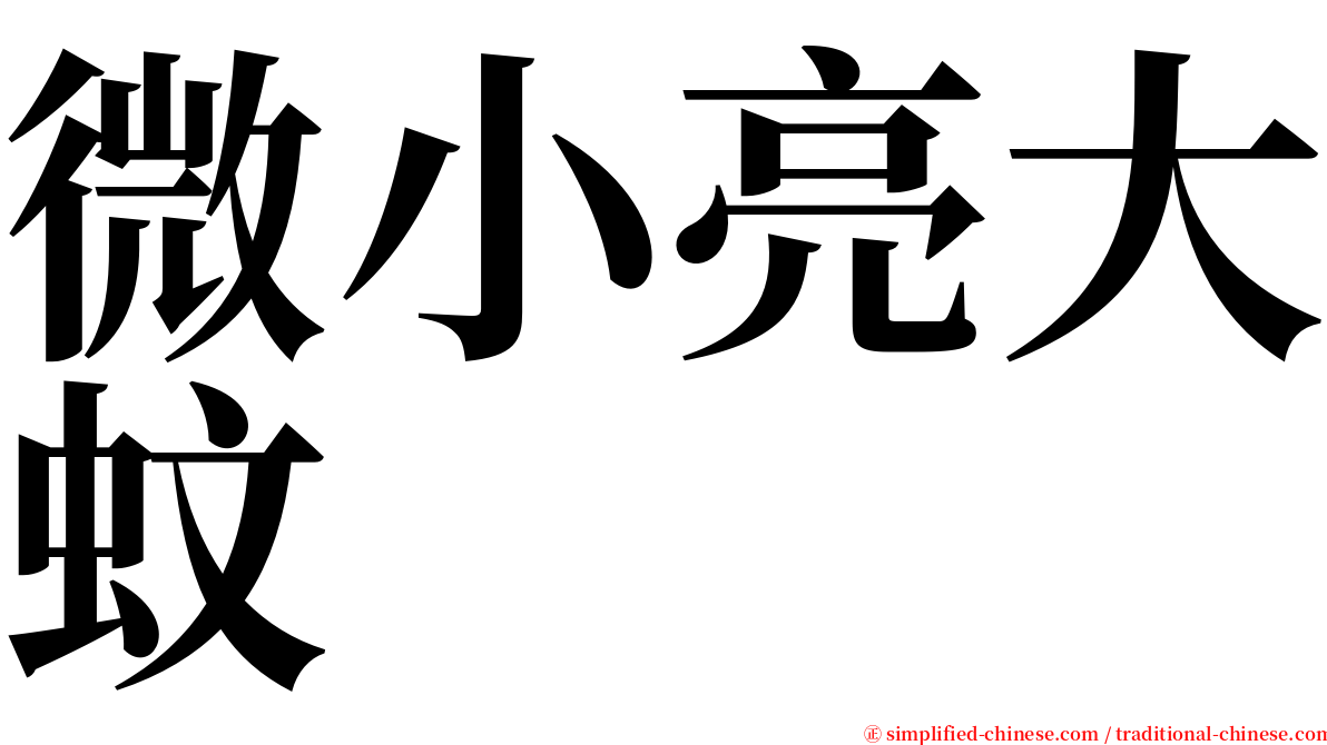 微小亮大蚊 serif font