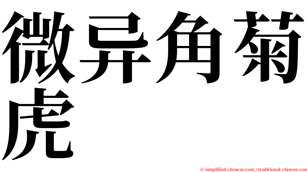 微异角菊虎 serif font