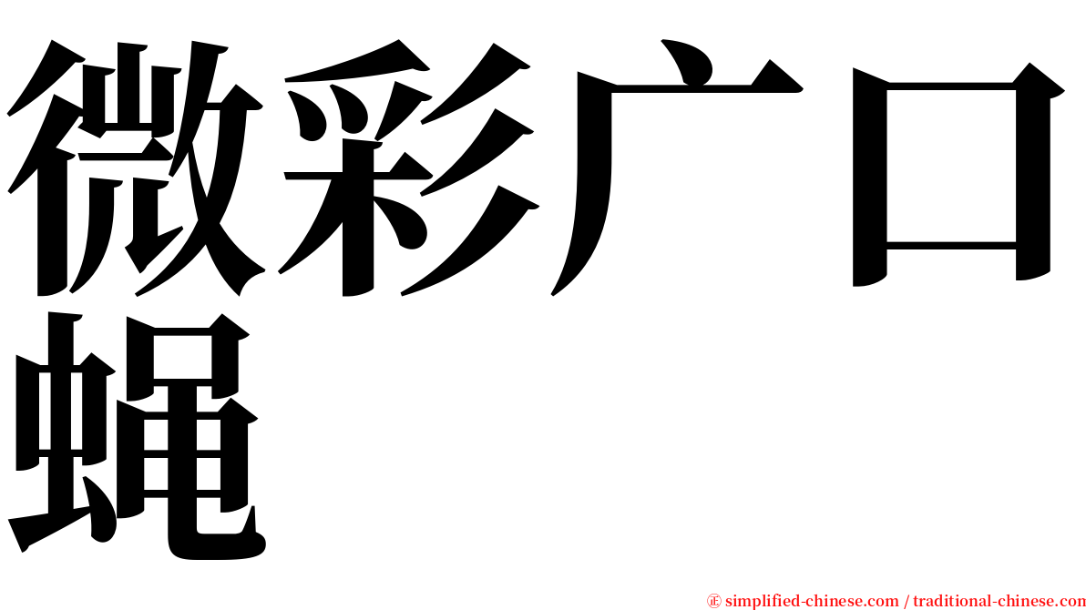 微彩广口蝇 serif font
