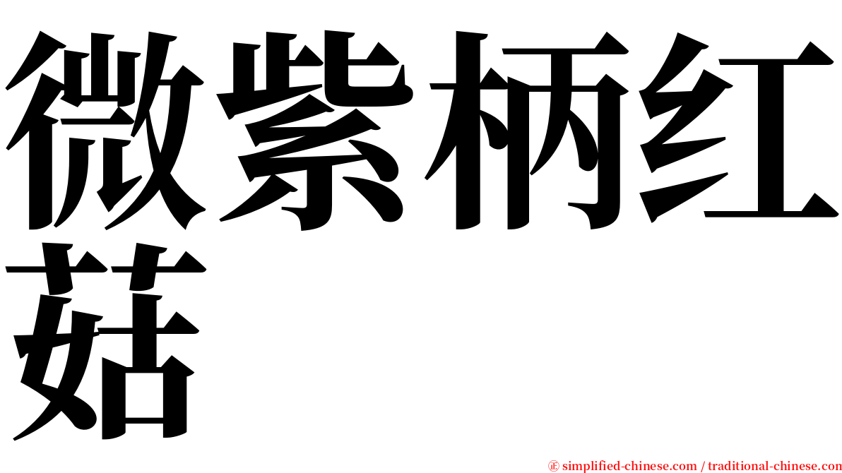 微紫柄红菇 serif font